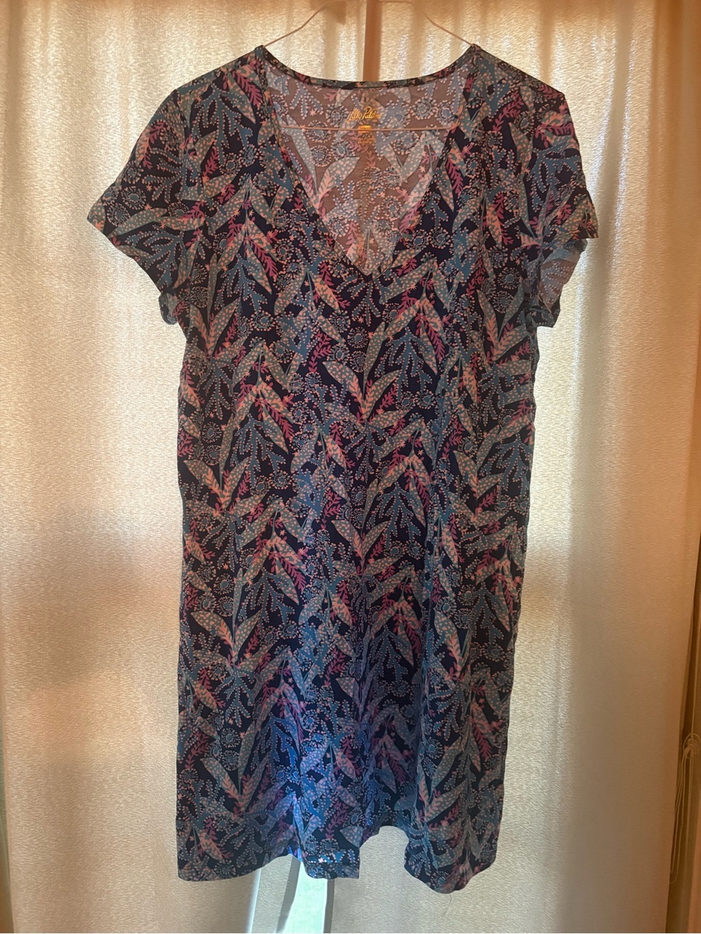 Lilly Pulitzer Navy Floral V-Neck Dress